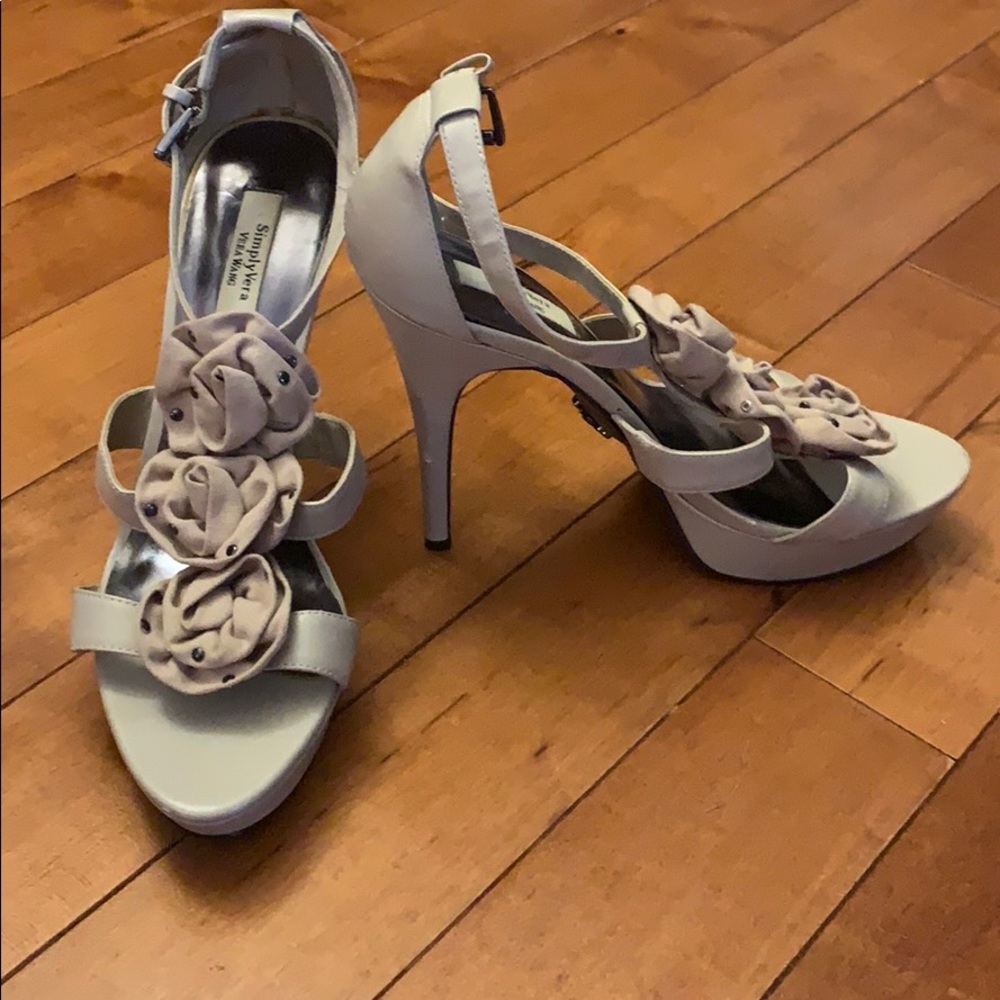 Floral accent heels